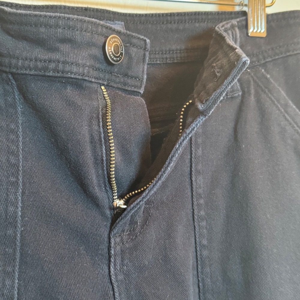 Aeropostale Y2K Cargo Flare Pants Black Size‎ 4 Regular Women's Jeans - Picture 4 of 7